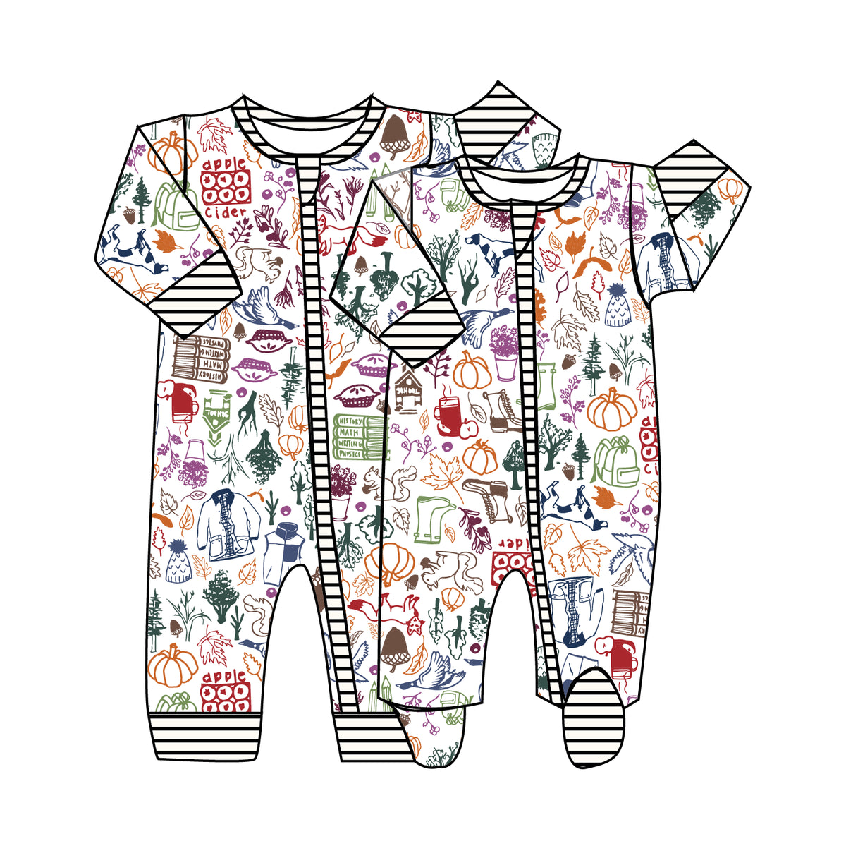 Autumn Zip Baby Onesie