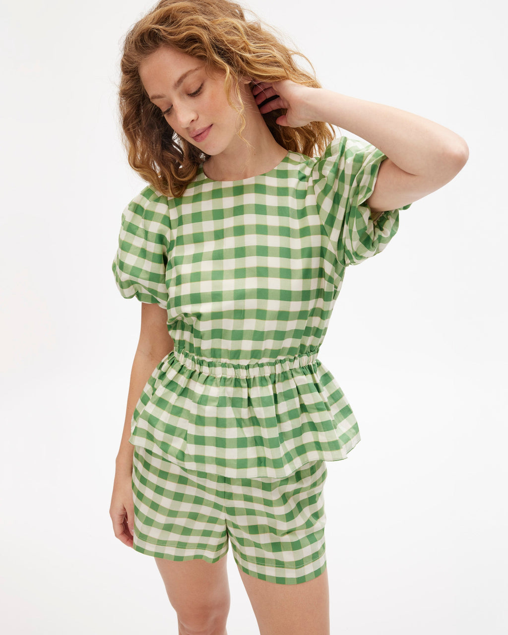 Chelsey Top in Meadow Green Multi