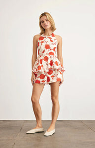 Fallon Shorts in Cream & Tomato