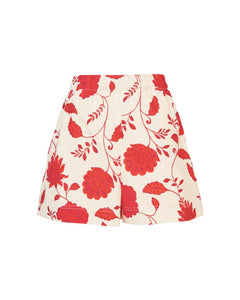 Fallon Shorts in Cream & Tomato