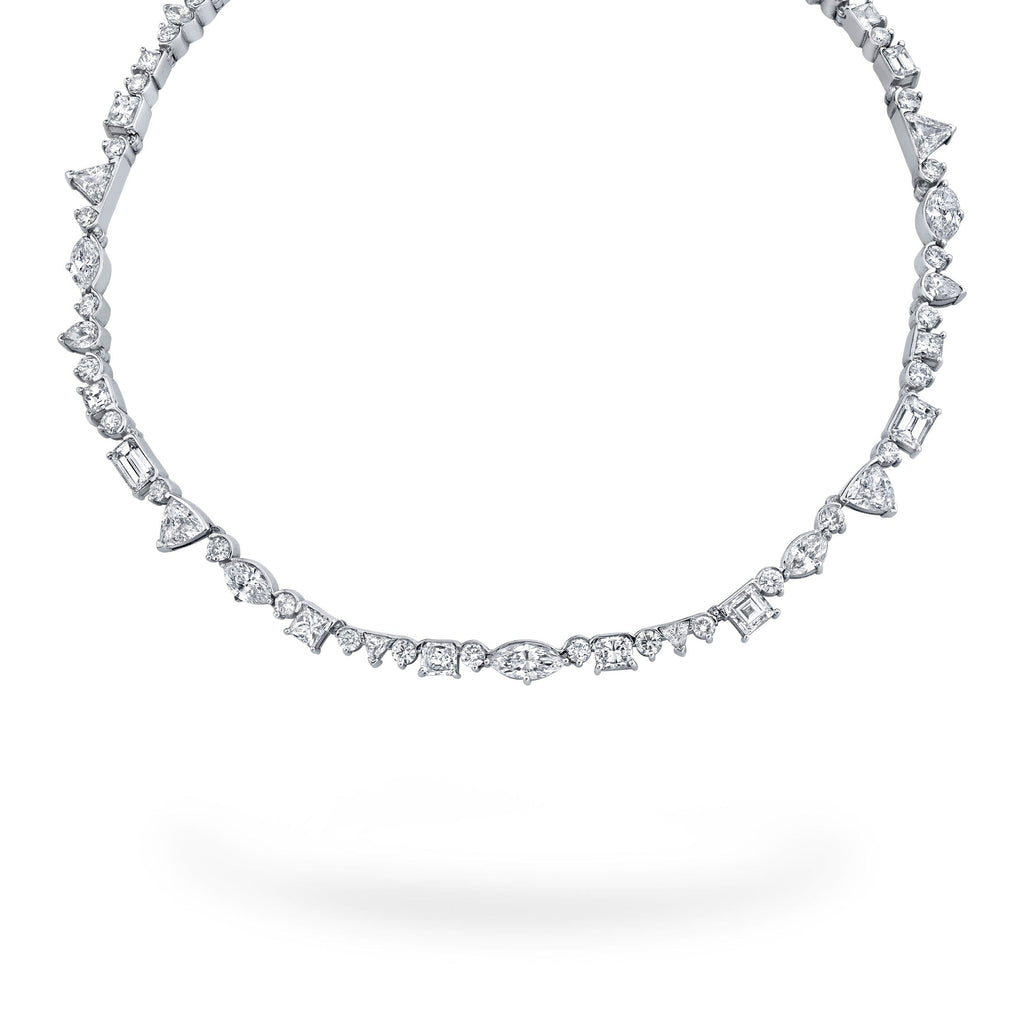 Fancy Shape Diamond Tennis Necklace