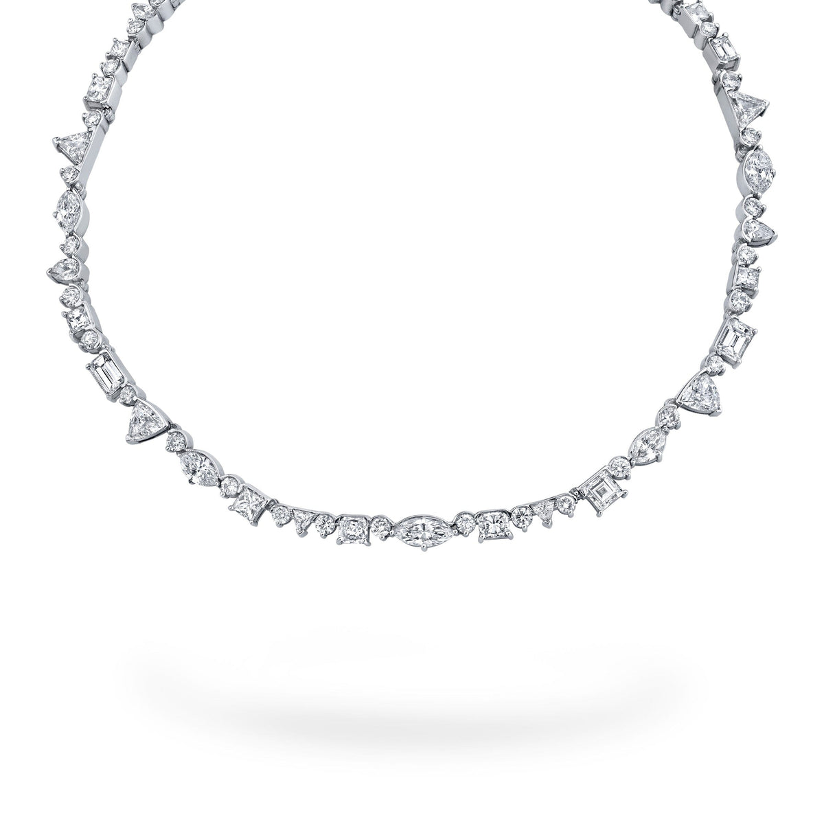 Fancy Shape Diamond Tennis Necklace