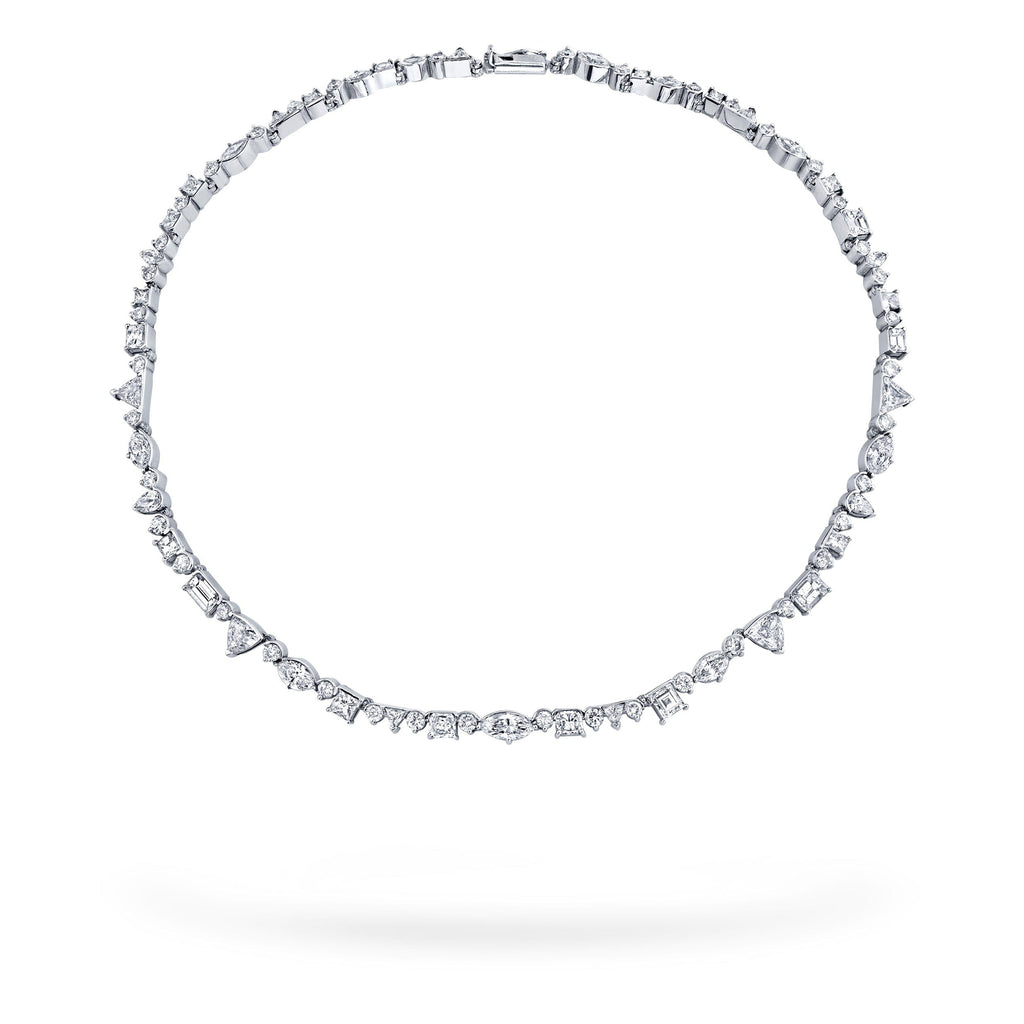 Fancy Shape Diamond Tennis Necklace