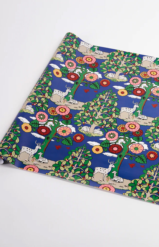 Fantasy Forest Wrapping Paper In Blue and Multi