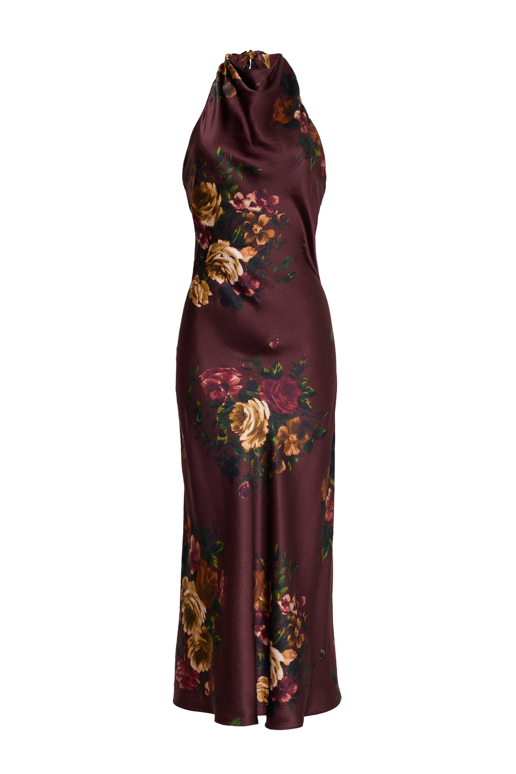Fara Dress in Ariana Flora Merlot
