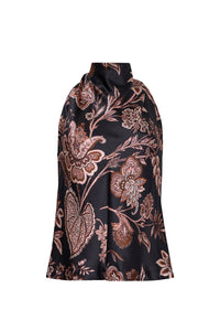 Fara Top in Linden Bloom Black