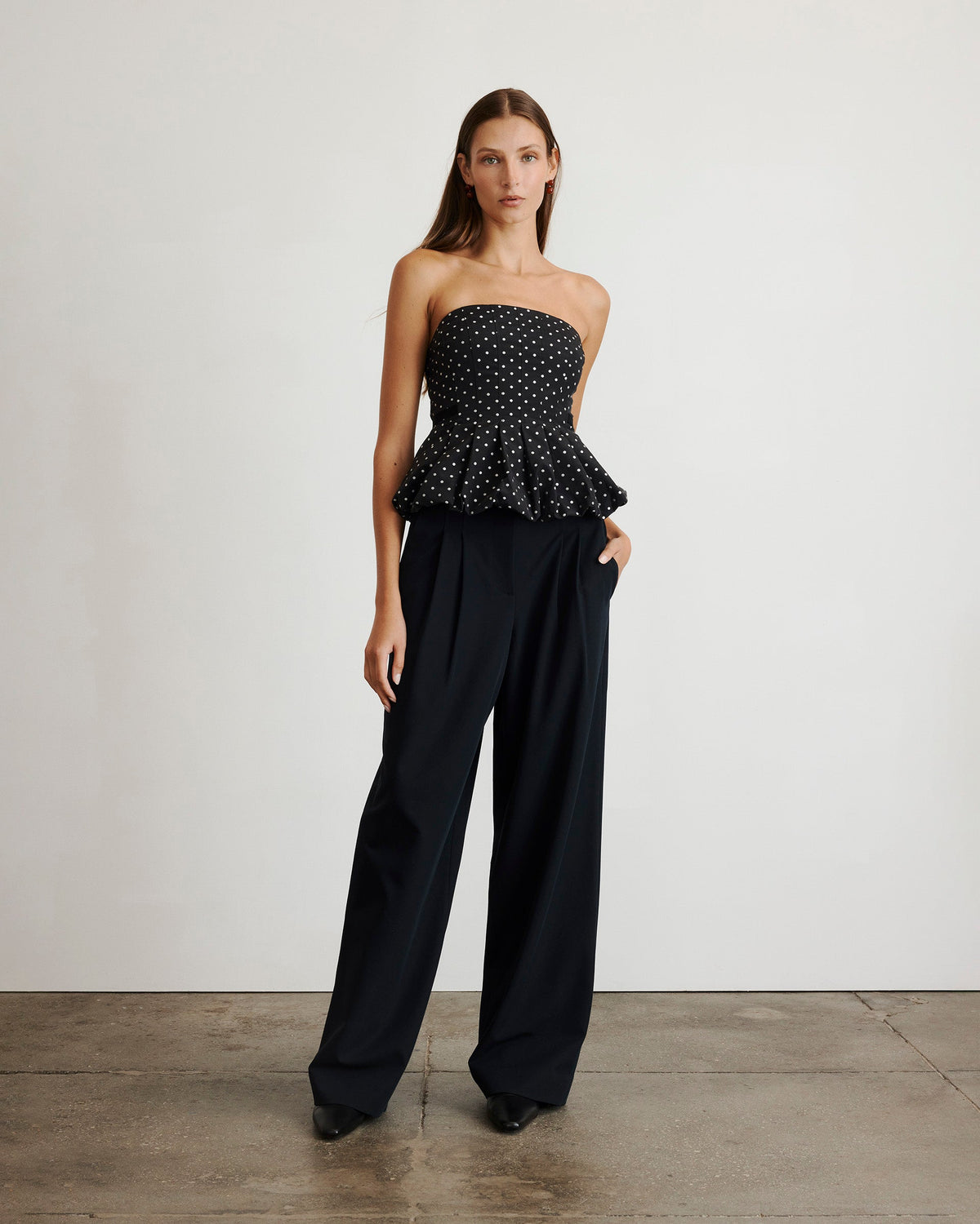 Farah Top in Black & Ivory Multi