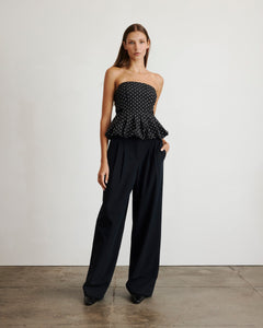Farah Top in Black & Ivory Multi