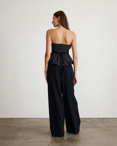 Farah Top in Black & Ivory Multi
