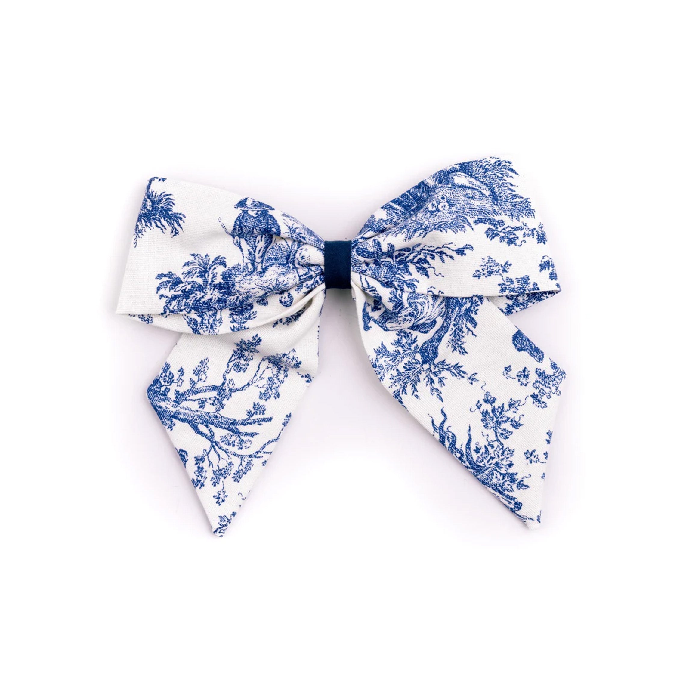 Farmhouse Toile Bow in Navy