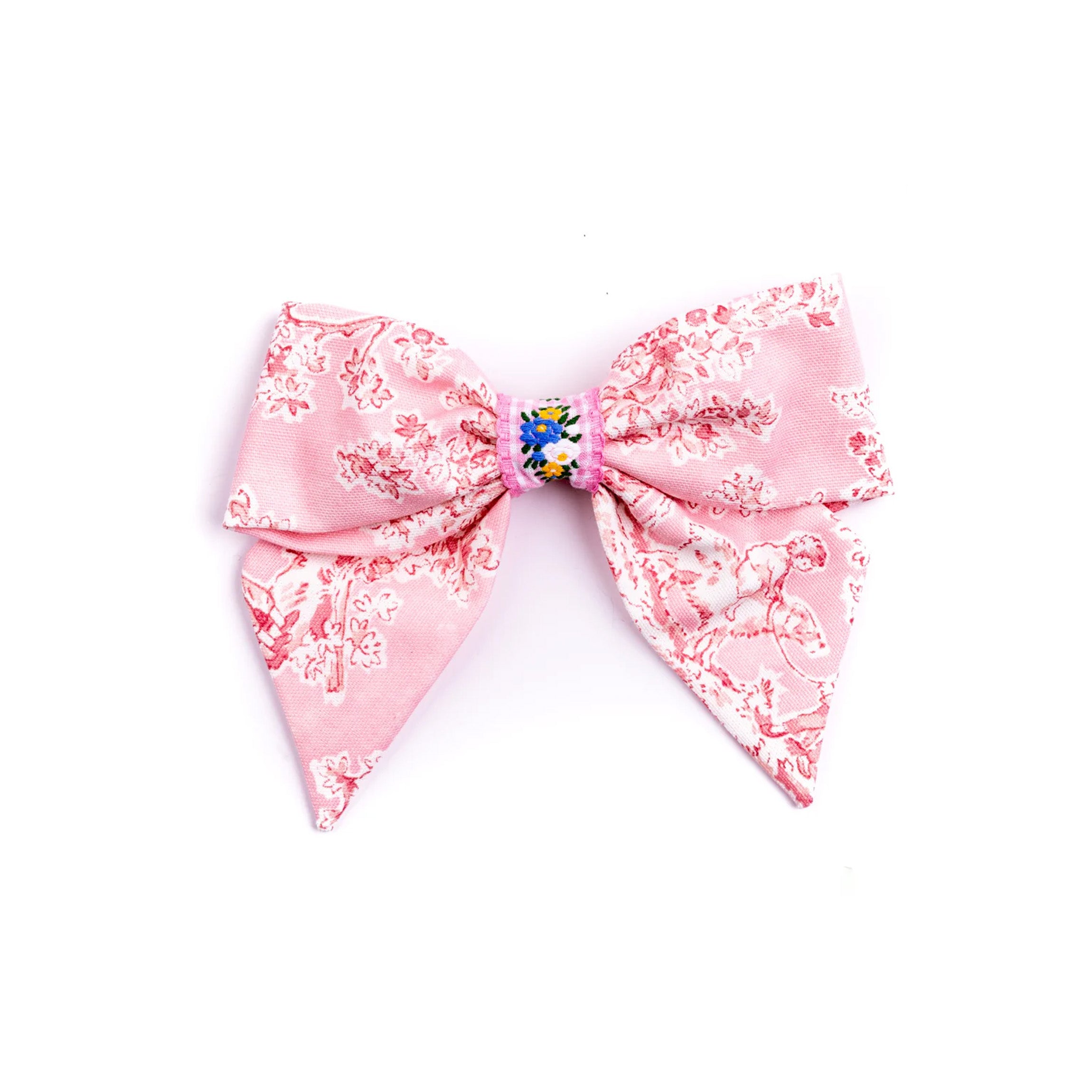 Farmhouse Toile Bow in Pink