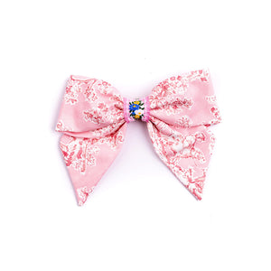 Farmhouse Toile Bow in Pink
