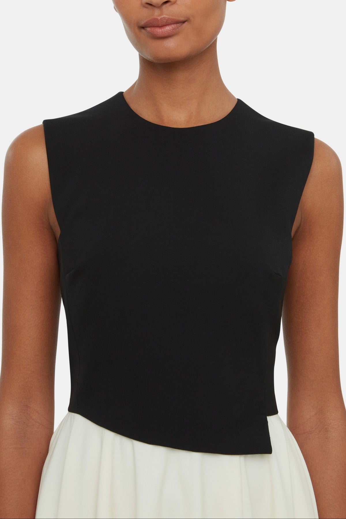 Federica Dress In Black & Ivory Summer Wool