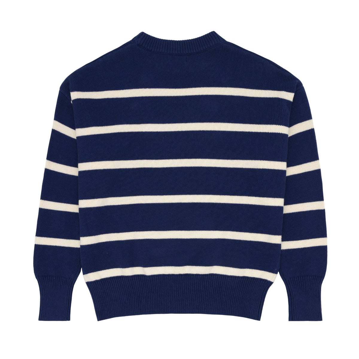 Women’s Navy And Cream Wide Stripe Knit Sweater