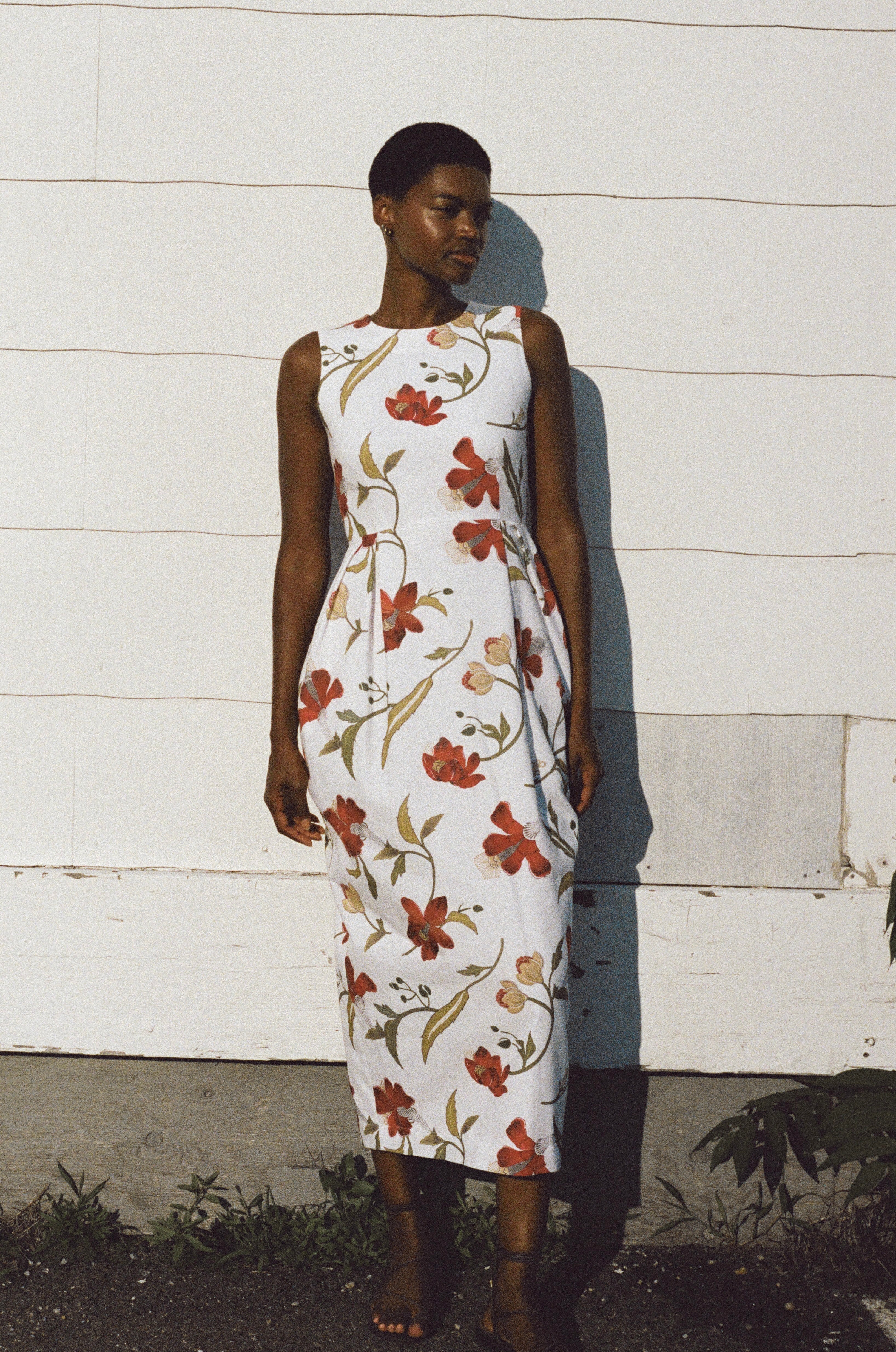 Avery Dress in Red Hibiscus