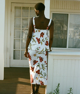 Pencil Skirt in Red Hibiscus