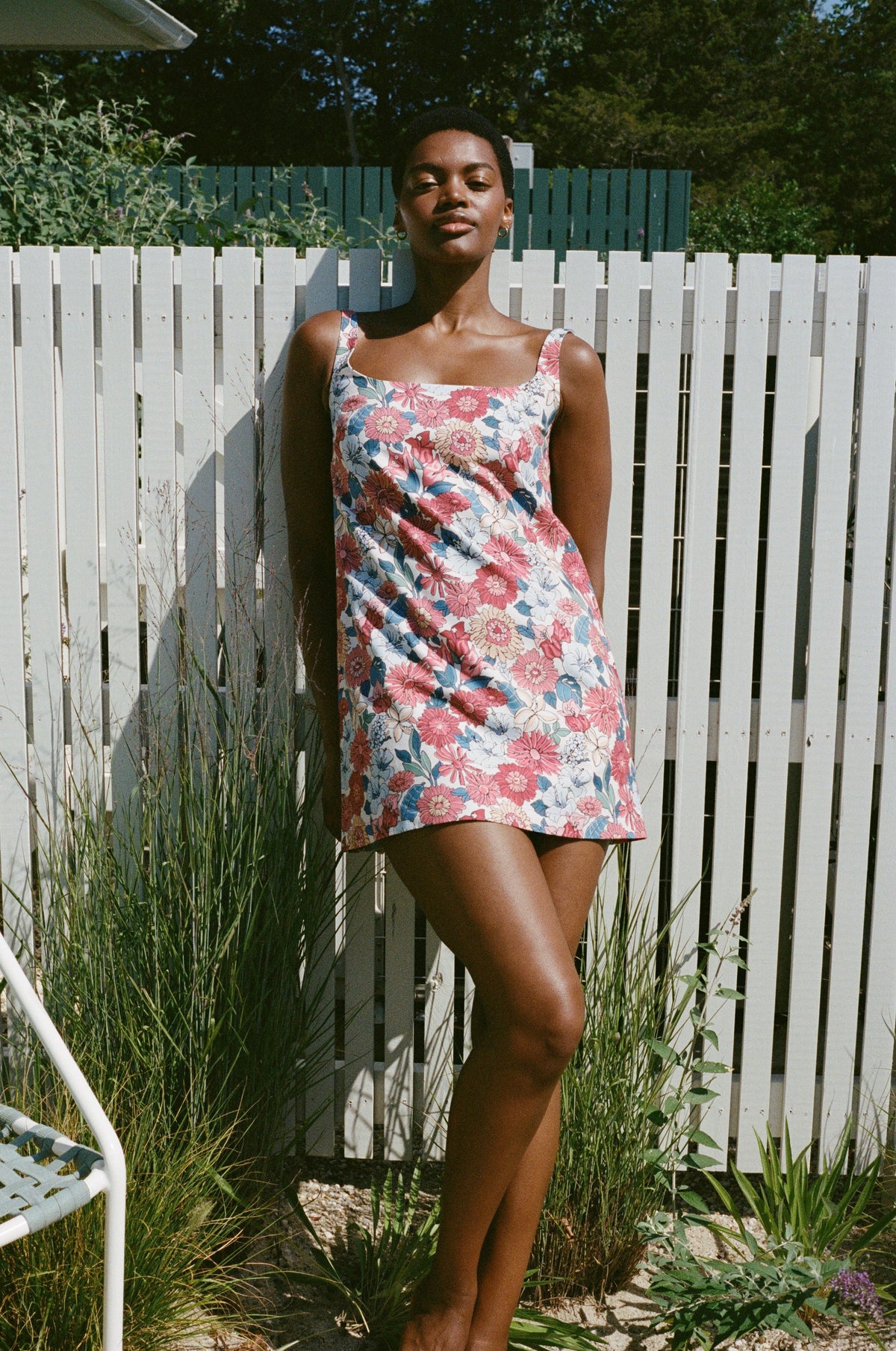 Cappie Mini Dress in Antique Flower Heads