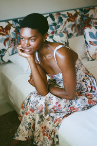 Scoop Neck Dress in Antique Floral