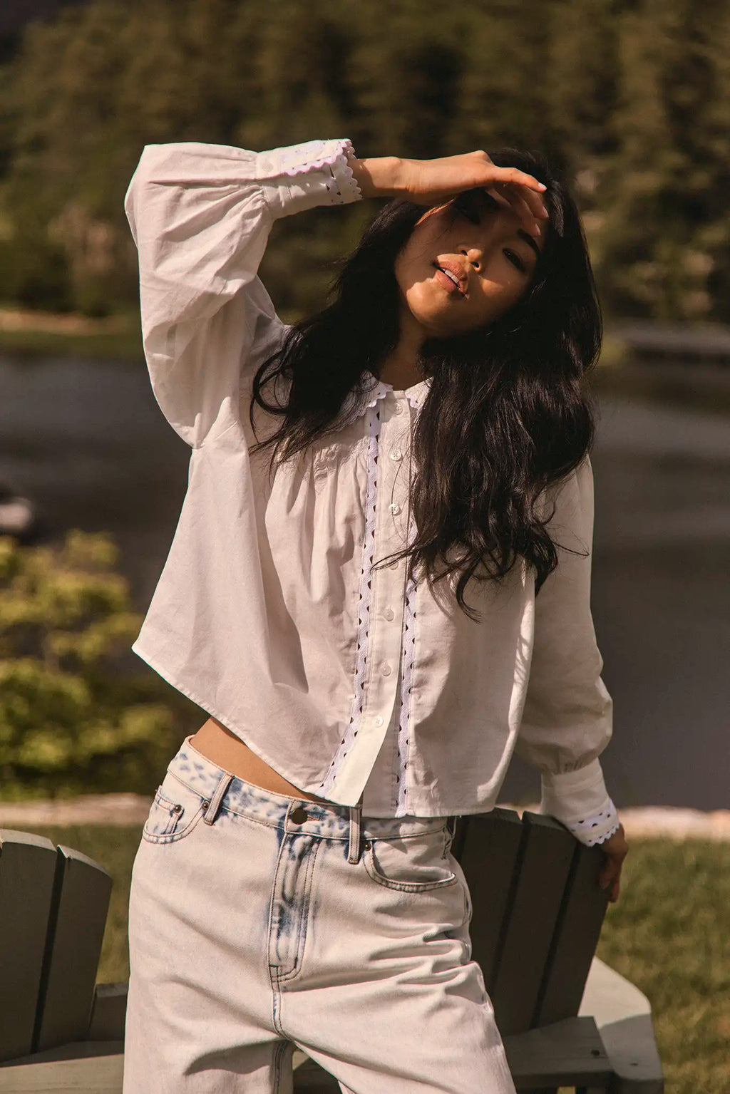 Finch Top in White and the Wray Pants.