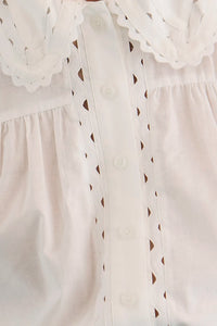 Close up of the Finch Top in White. 