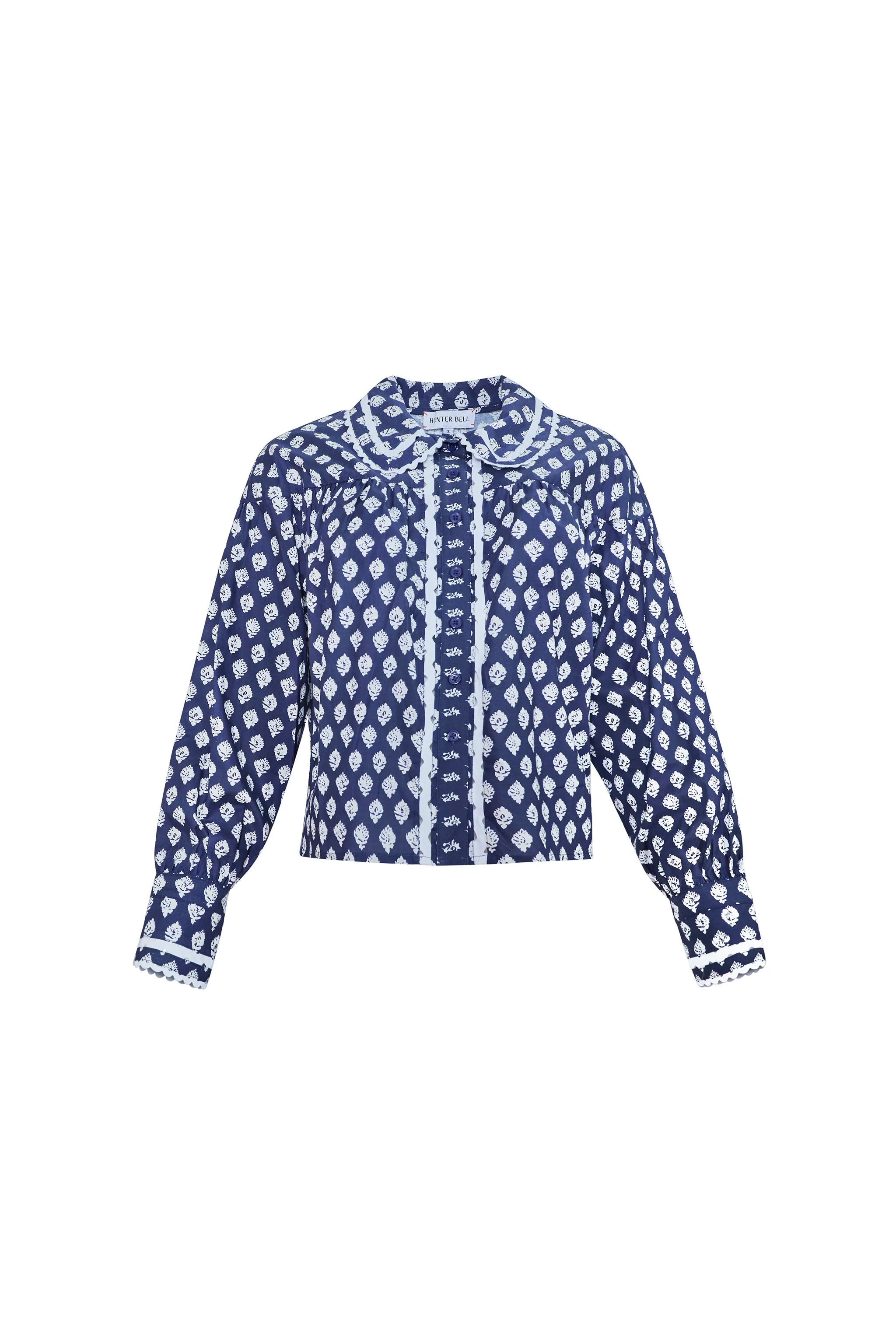 The Finch Top in Thistle & Vine Blue.