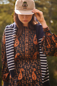 The Willa Shorts in Glen Paisley paired with the matching Finley Blouse. 