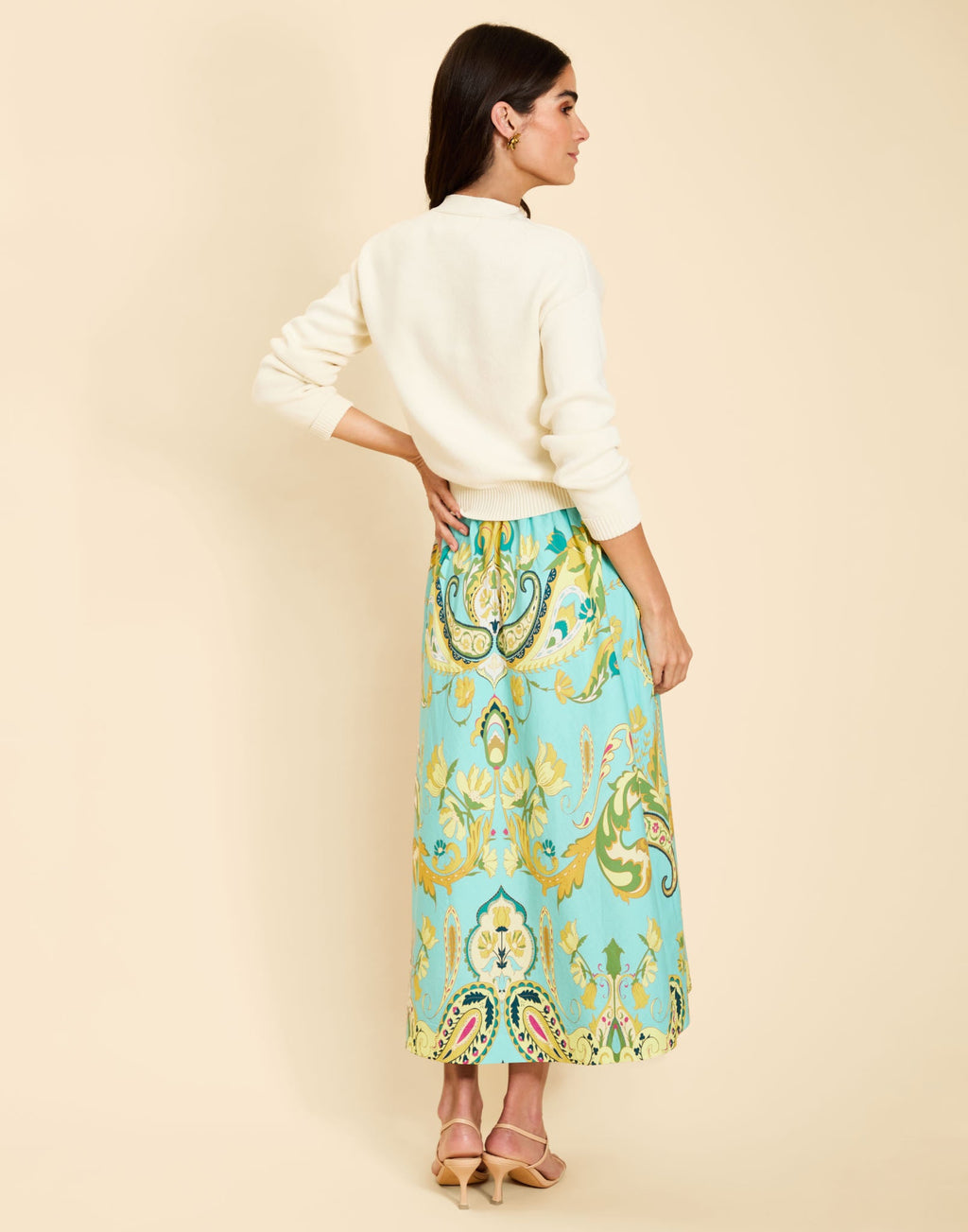 Santiago Convertible Midi Skirt in Paisley Zebra