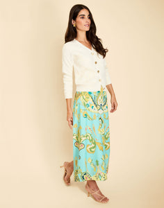 Santiago Convertible Midi Skirt in Paisley Zebra