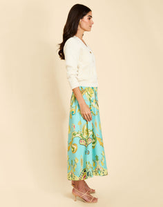 Santiago Convertible Midi Skirt in Paisley Zebra