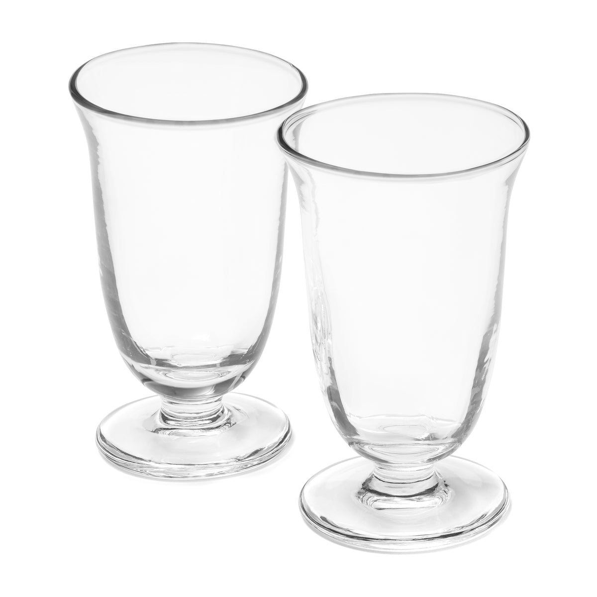Front view of Fioara Wine Glass, Set of 2 in Clear showcasing fluted design on a white background