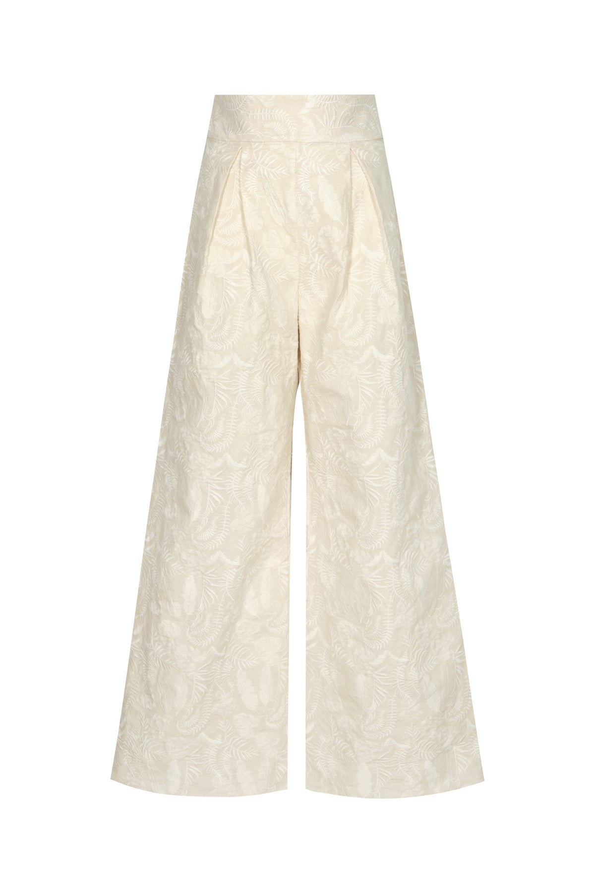 Fiol Canvas Embroidered Pants in Ecru