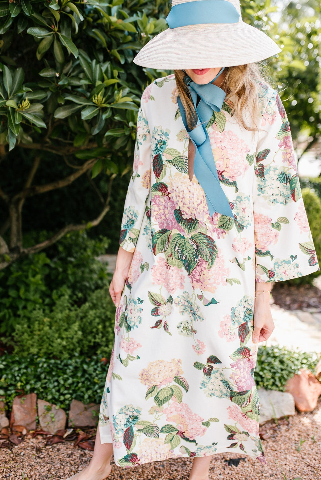 Wildflower Sun Hat in Antique Eyelet Scallop Lace Wide & Short Ribbon