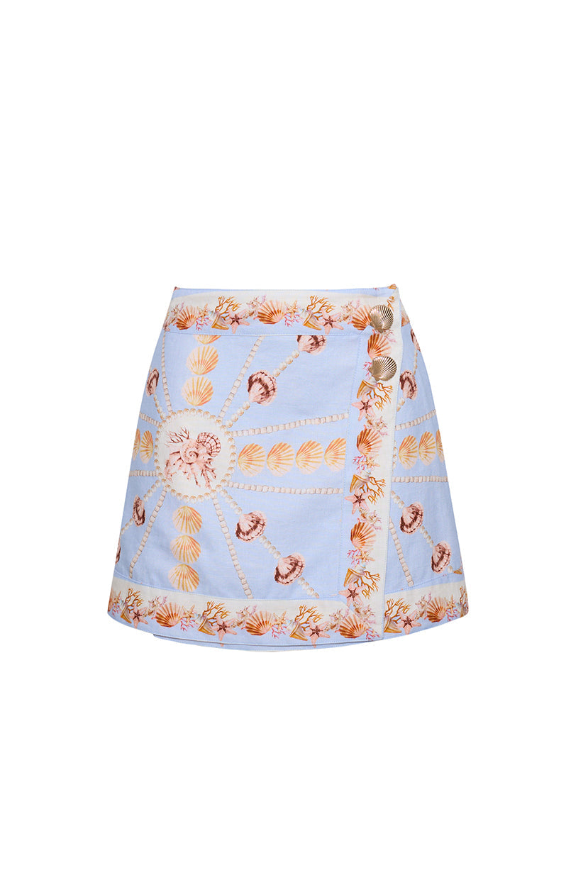 Fischer Skirt in Seashell Stripe Ivory