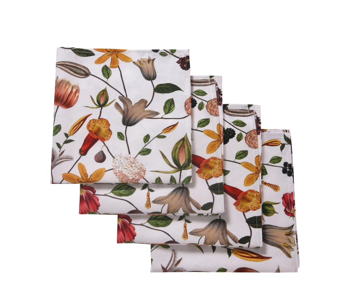 Flat Flower Napkins (4) Burgundy Fall Thanksgiving Dining Table Setting Chefanie 