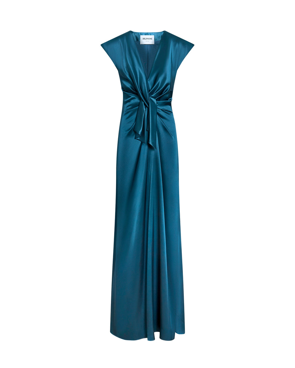 Flutter Sleeve Ava Gown in Peacock Blue