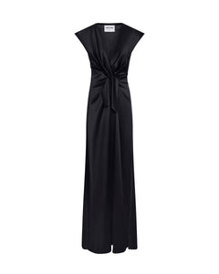 Flutter Sleeve Ava Gown in Noir
