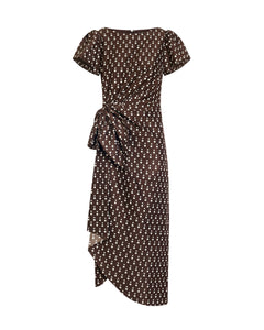 Emeline Polka Dot Dress in Chocolate Multi