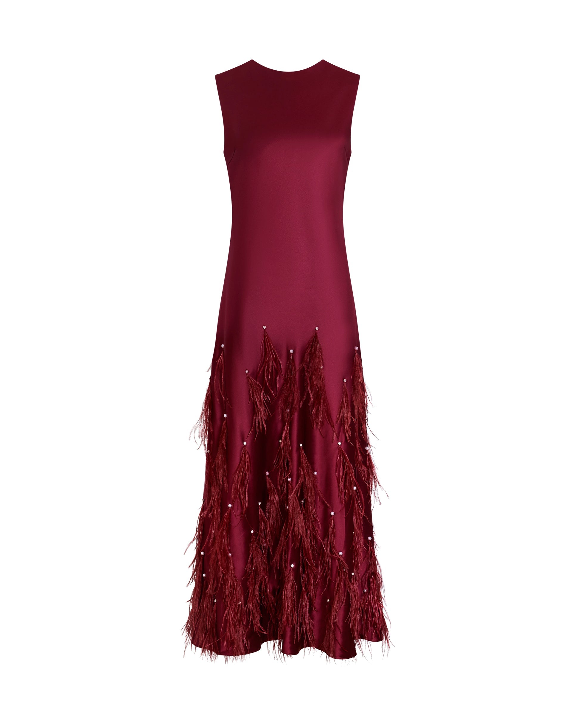 Laney Feather Dress in Pinot