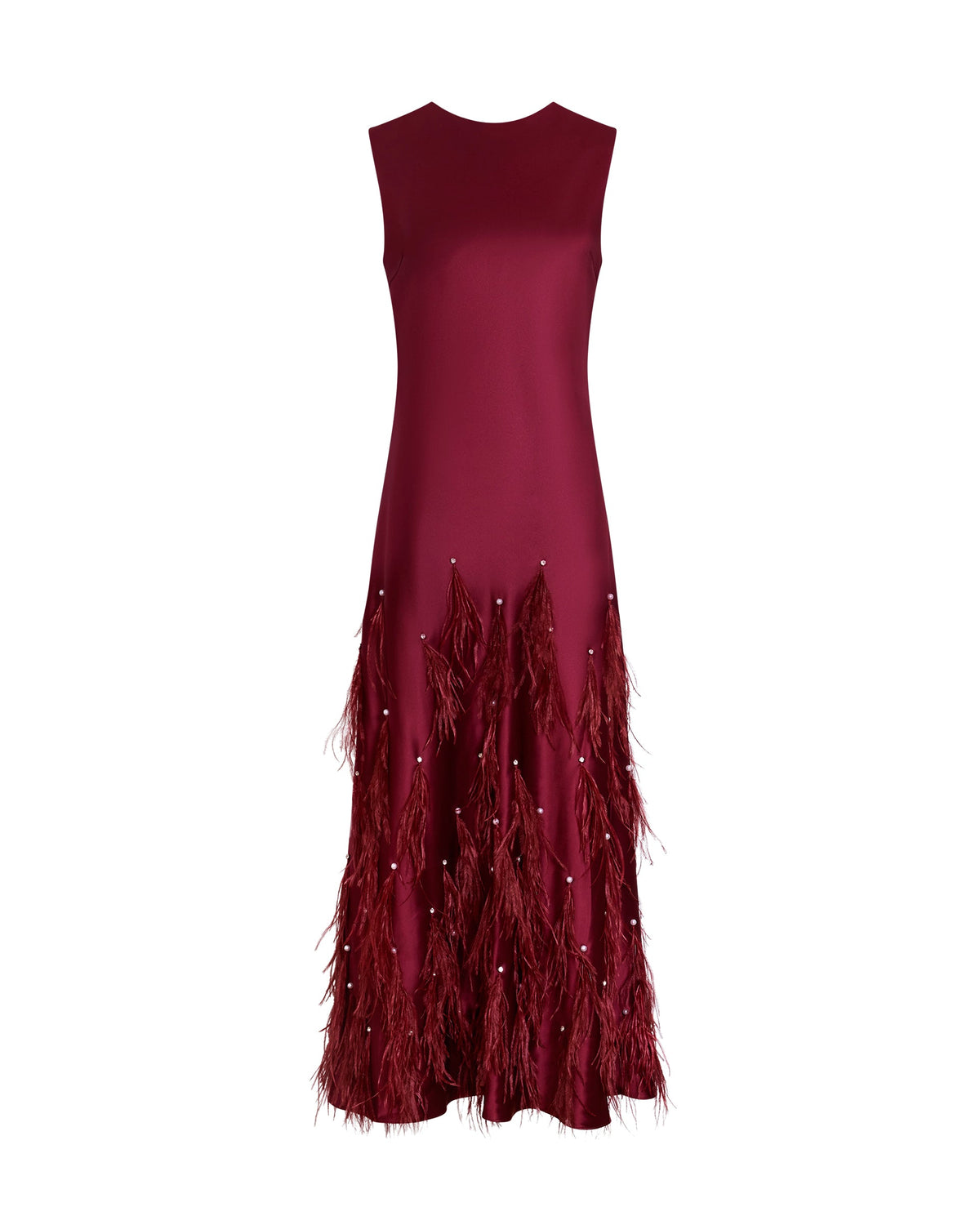 Laney Feather Dress in Pinot