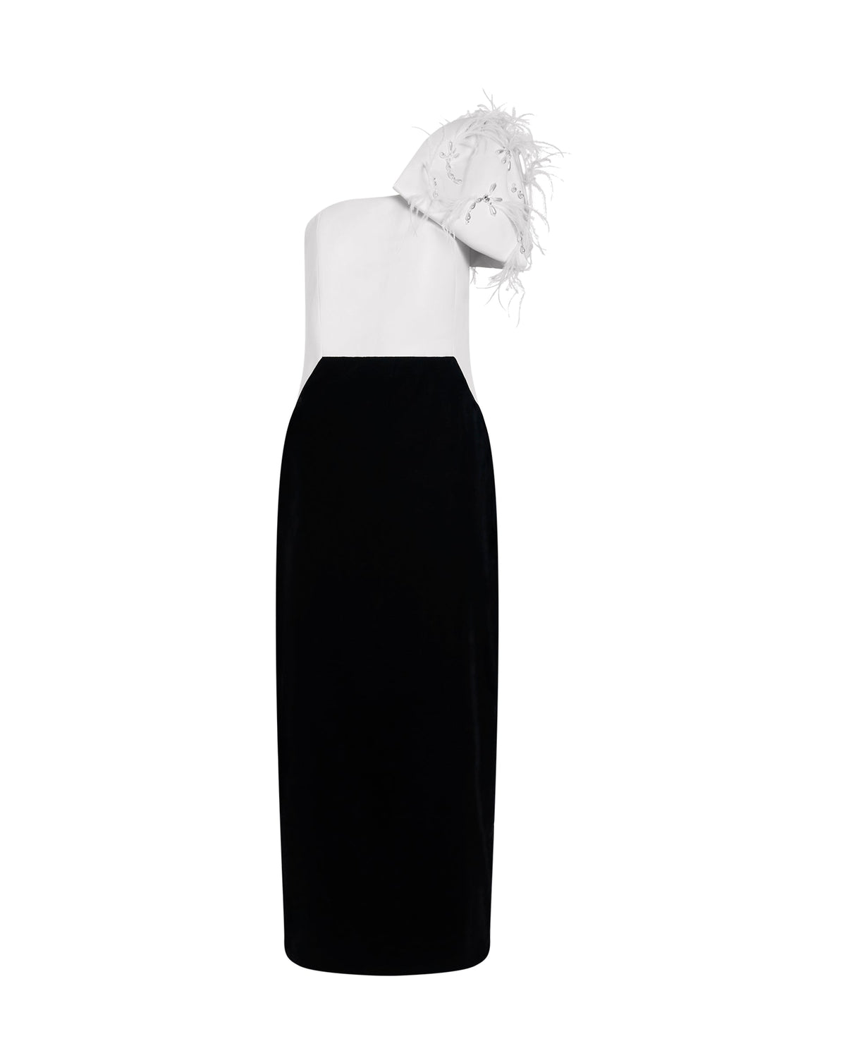 Victoria Dress in Ivory/Noir