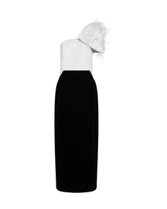 Victoria Dress in Ivory/Noir