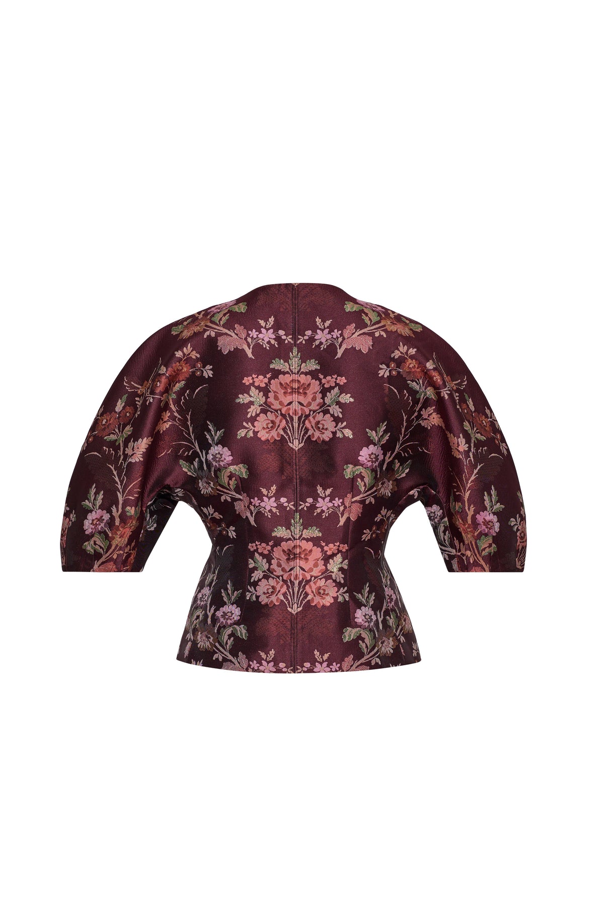 Fletcher Top in Trellis Jacquard Maroon