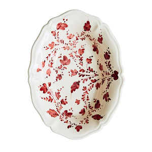 Flora Deep Oval Platter in Burgundy