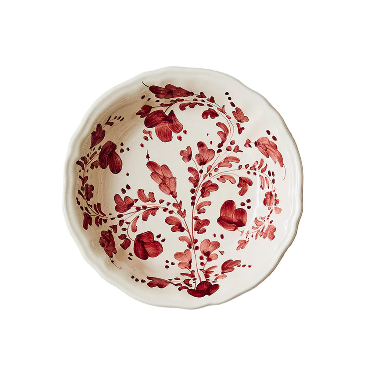 Flora Small Serving Bowl in Burgundy
