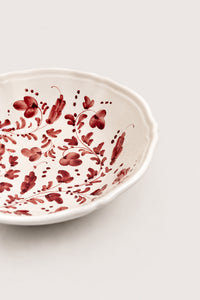Flora Extra Large Serving Bowl in Burgundy