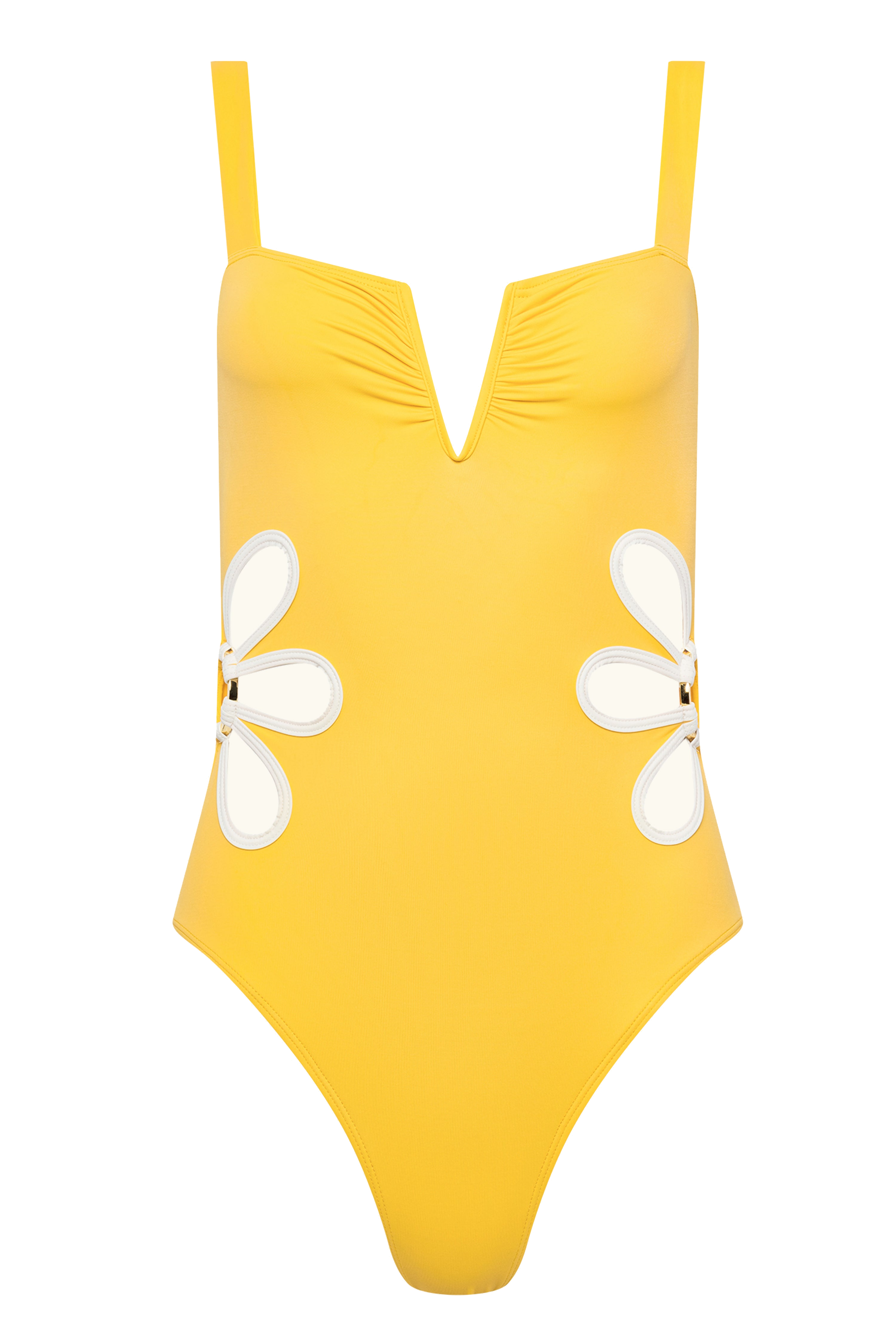 The Flora One-Piece in Butter Yellow & Ivory | Over The Moon The Flora One-Piece in Butter Yellow & Ivory | Over The Moon
