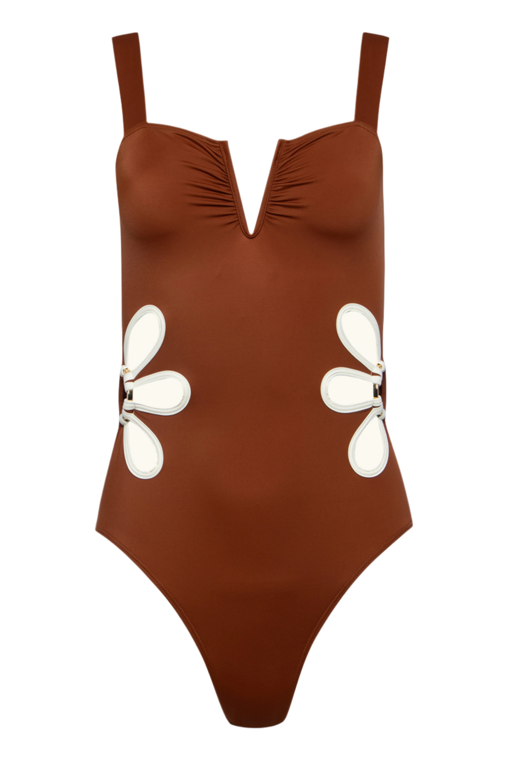 The Flora One Piece in Cognac & Ivory