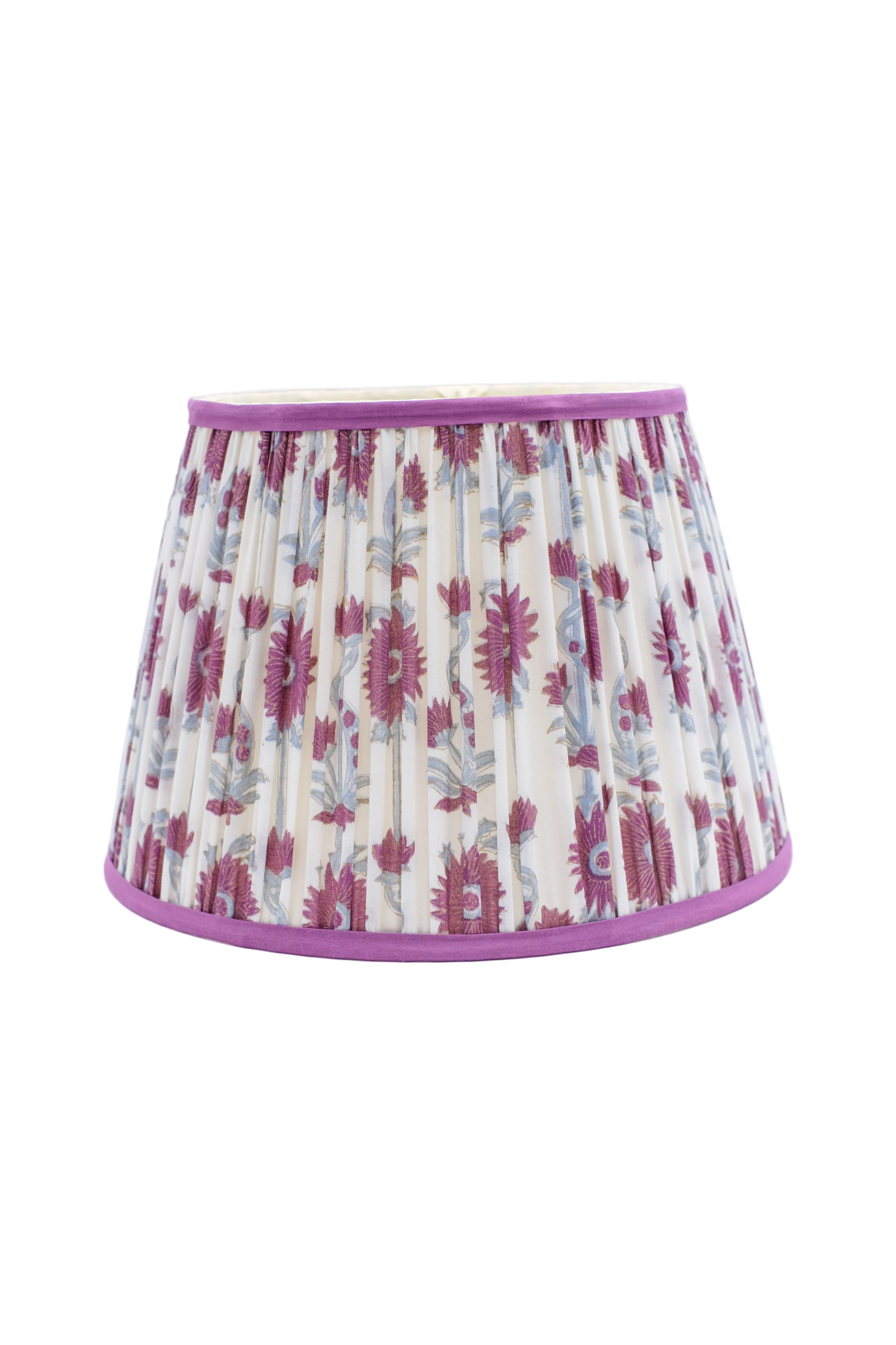 14" Pleated Empire Lampshade in Blockprint