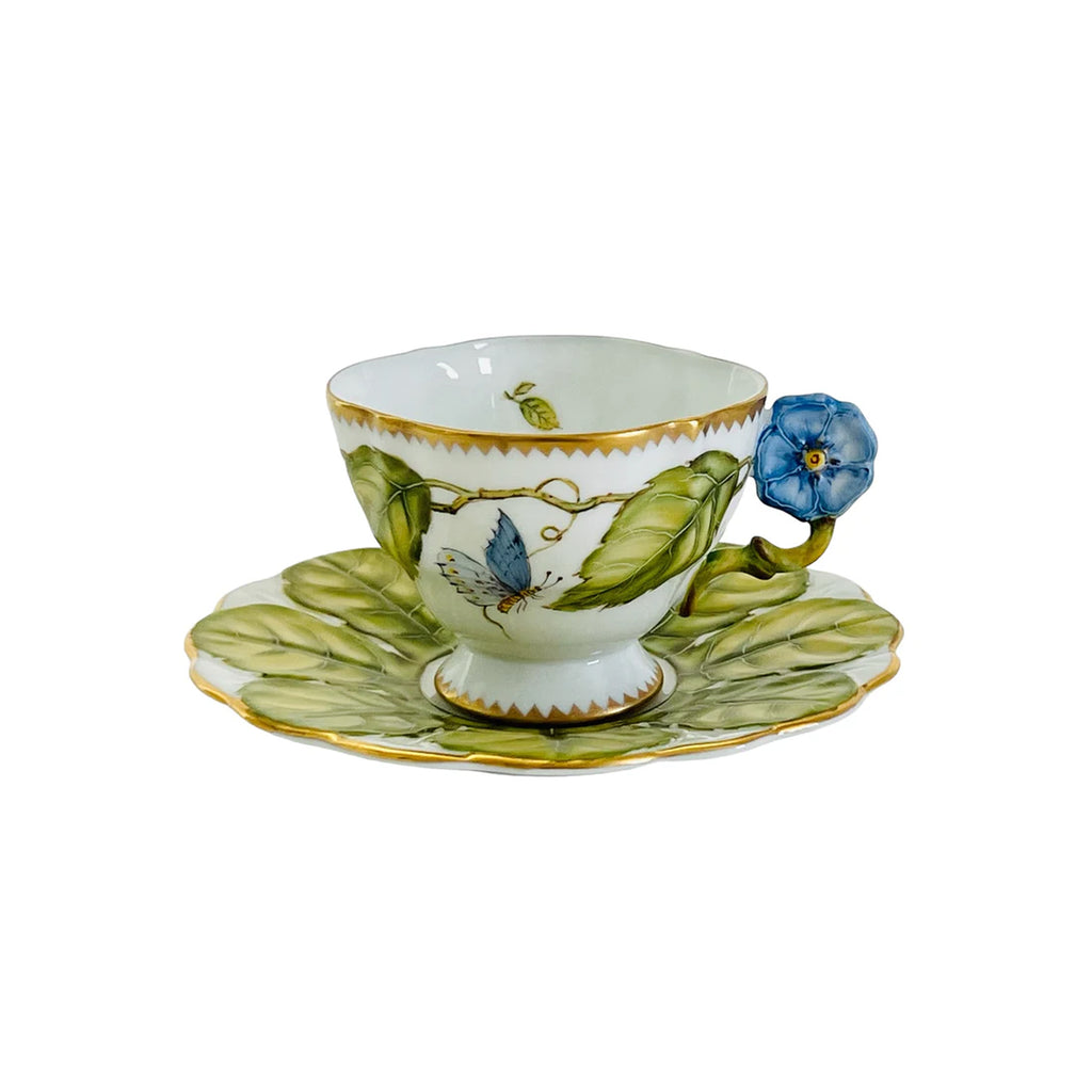 Flower Handle Cup & Saucer in Multi