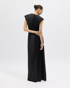Flutter Sleeve Ava Gown in Noir